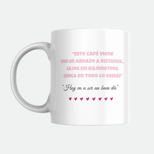 Taza personalizada mapa del mundo con frase y texto a medida