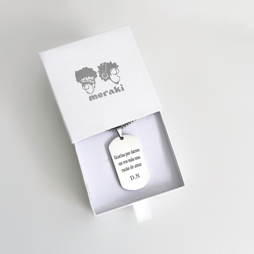 Chapa militar personalizada con texto - Ambas caras