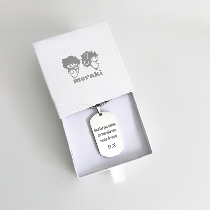 Chapa militar personalizada con texto - Ambas caras