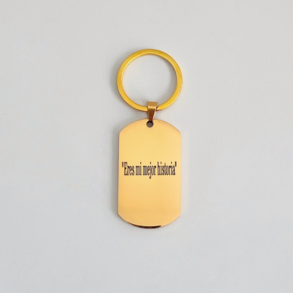 Llavero chapa militar texto por las 2 caras - Acero inoxidable