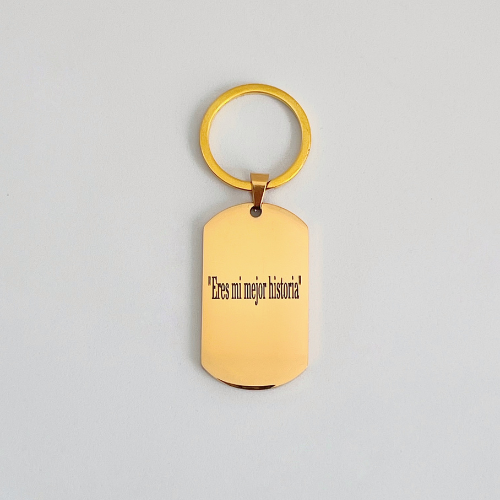 Llavero chapa militar texto por las 2 caras - Acero inoxidable