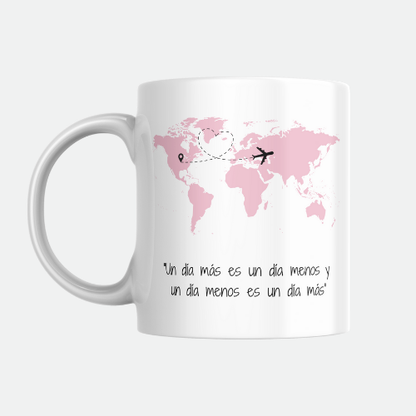 Taza personalizada mapa del mundo con frase y texto a medida