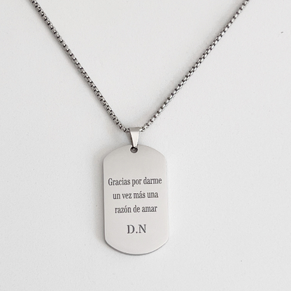 Chapa militar personalizada con texto - Una cara