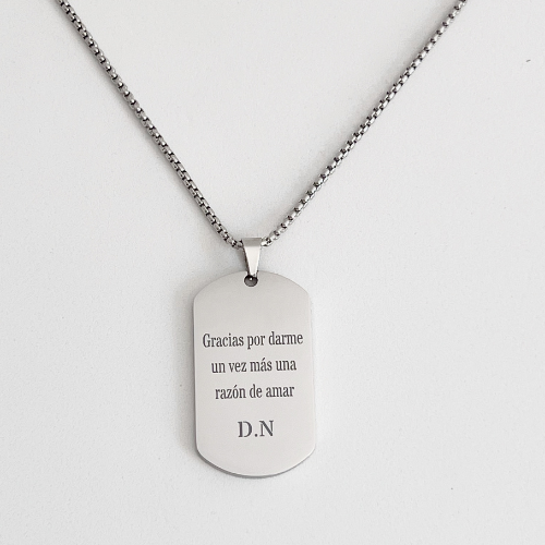 Chapa militar personalizada con texto - Ambas caras