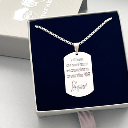 Chapa militar personalizada con texto - Una cara