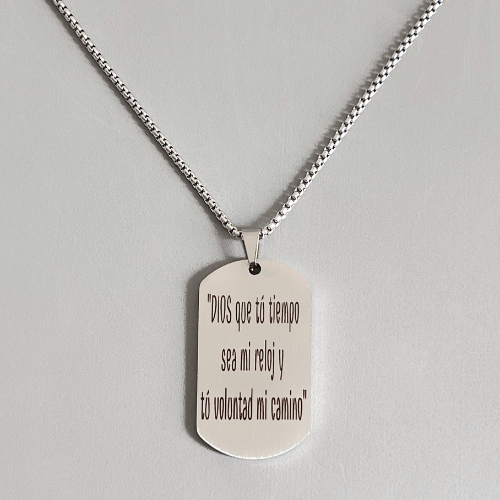 Chapa militar personalizada con texto - Una cara