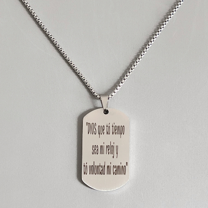 Chapa militar personalizada con texto - Una cara