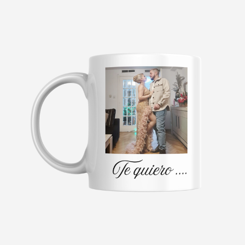 Taza personalizada con foto, frase y fecha especial
