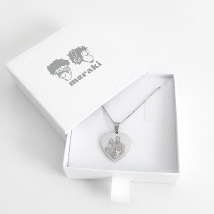 Collar de corazón personalizado con foto - Grabado láser