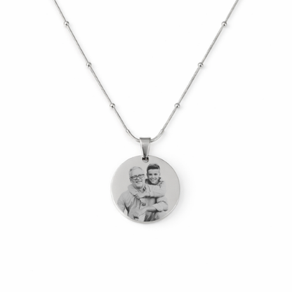 Collar redondo personalizado con foto - Grabado láser