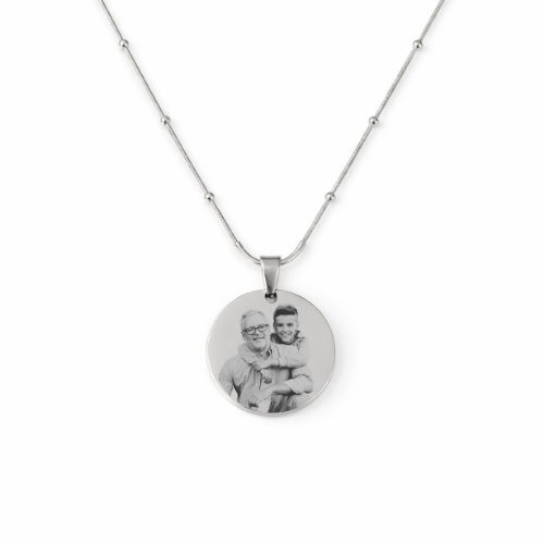 Collar redondo personalizado con foto - Grabado láser