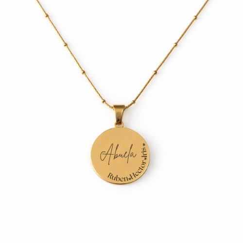 Collar redondo personalizado con texto - Ambas caras