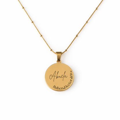 Collar redondo personalizado con texto - Ambas caras