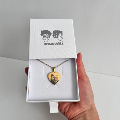 Collar de corazón personalizado con foto - Grabado láser