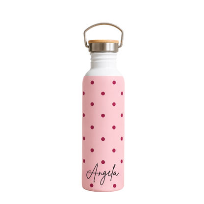 Botella térmica personalizada 500 ml con tapón de bambú