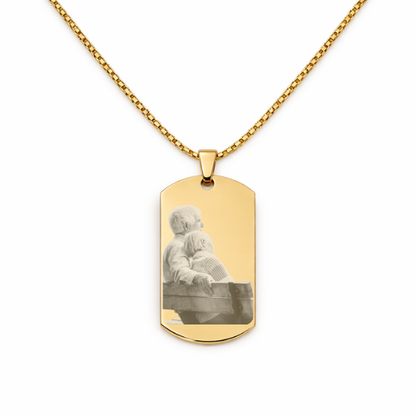 Collar chapa militar personalizada con foto y texto - Grabado láser