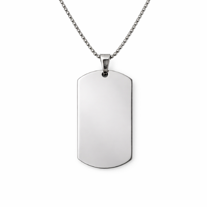 Collar chapa militar personalizada con texto - Ambas caras