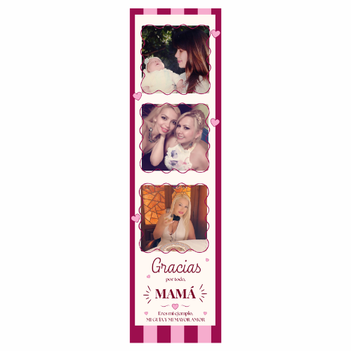 Tira de fotomatón personalizada para Mamá - Marcapáginas o Imán