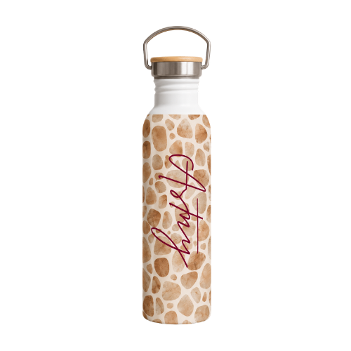 Botella térmica personalizada 500 ml con tapón de bambú