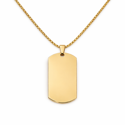 Collar Chapa militar personalizada con texto - Una cara