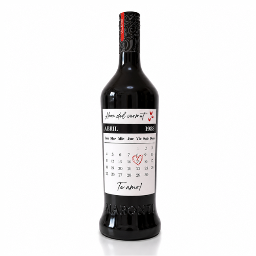 Botella personalizada con foto o texto | Regalo original con vino, vermut o champagne