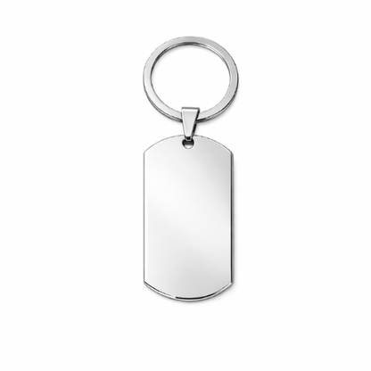 Llavero chapa militar personalizada con foto y frase - Acero inoxidable