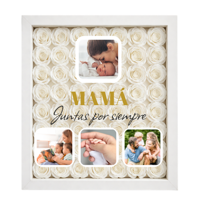 Cuadro personalizado con rosa y fotos