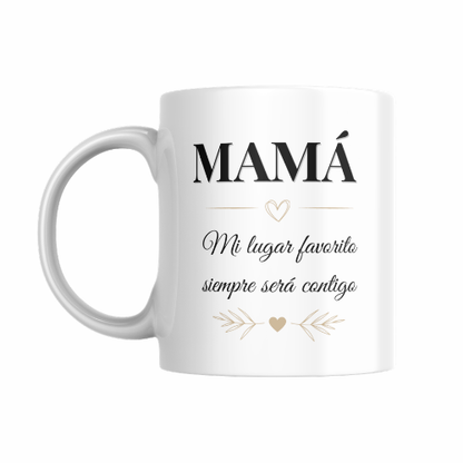 Taza personalizada con foto estilo polaroid - Para el Día de la Madre
