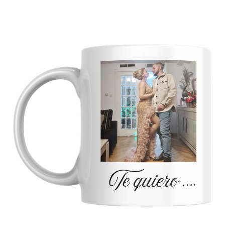 Taza personalizada con foto, frase y fecha especial
