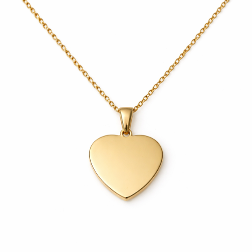 Collar de corazón personalizado con texto - Ambas caras