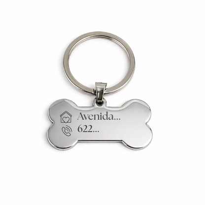 Chapa para perro personalizado-Acero inoxidable grabado láser, ligero y resistente