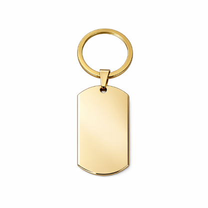 Llavero chapa militar personaliza con texto (1 cara) - Acero inoxidable