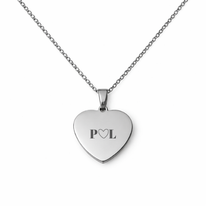 Collar de corazón personalizado con texto - Ambas caras