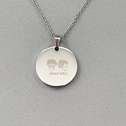collar redondo personalizado grabado a láser-Acero inoxidable