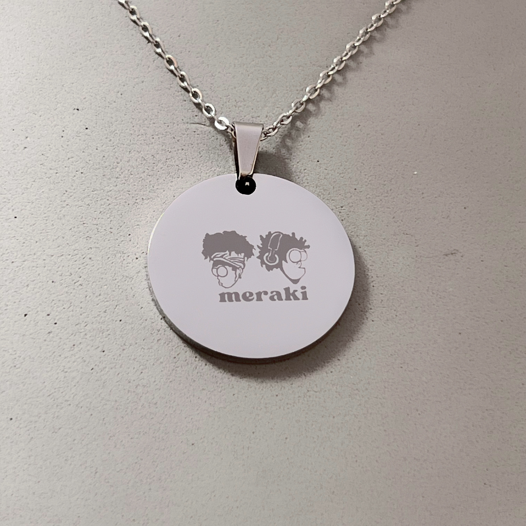collar redondo personalizado grabado a láser-Acero inoxidable