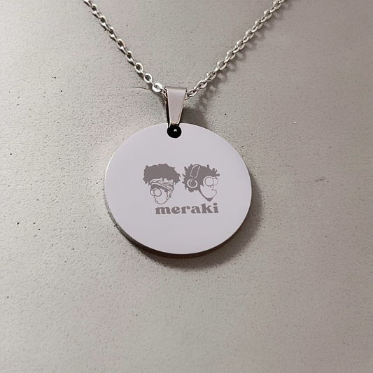 collar redondo personalizado grabado a láser-Acero inoxidable