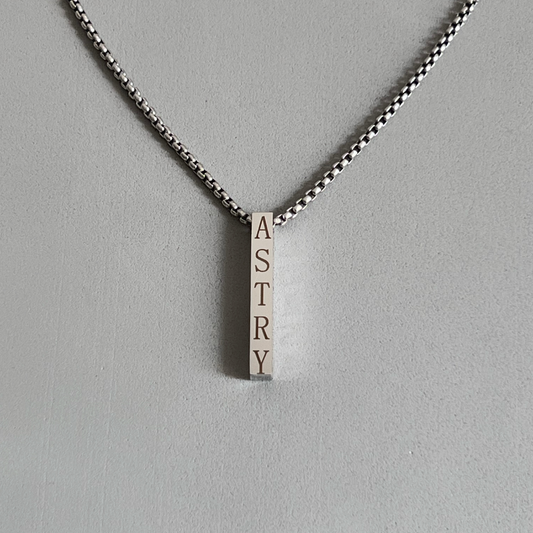 Collar rectangular grabado a láser-Acero inoxidable