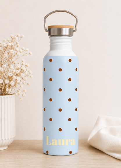 Botella térmica personalizada 500 ml con tapón de bambú