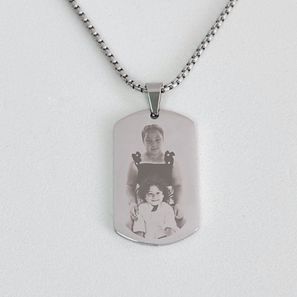 Chapa militar personalizada con foto - grabado láser