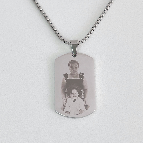 Chapa militar personalizada con foto - grabado láser