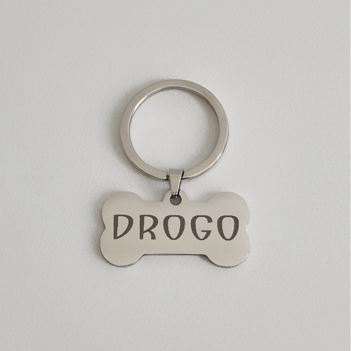 Chapa para perro personalizado-Acero inoxidable grabado láser, ligero y resistente