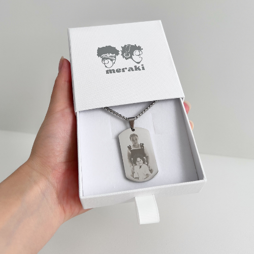 Chapa militar personalizada con foto - grabado láser