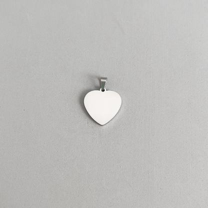 Collar corazón personalizado con foto-acero inoxidable grabado a láser