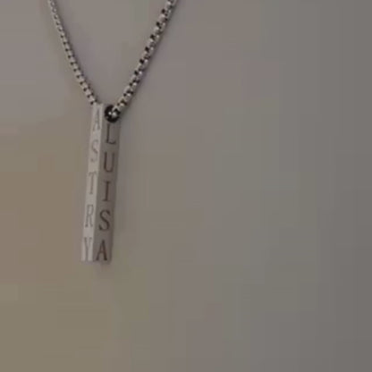Collar rectangular grabado a láser-Acero inoxidable