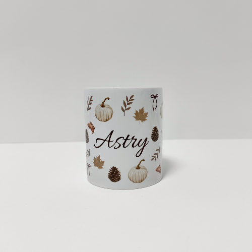 Taza personalizada con nombre-Diseño otoñal