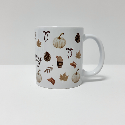 Taza personalizada con nombre-Diseño otoñal